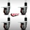 Service Caster 3.5'' SS Maroon Poly Swivel 1-3/4'' Expanding Stem Caster Set Total Lock Brake, 4PK SCC-SSEXTTL20S3514-PPUB-MRN-134-4 - alternate 3